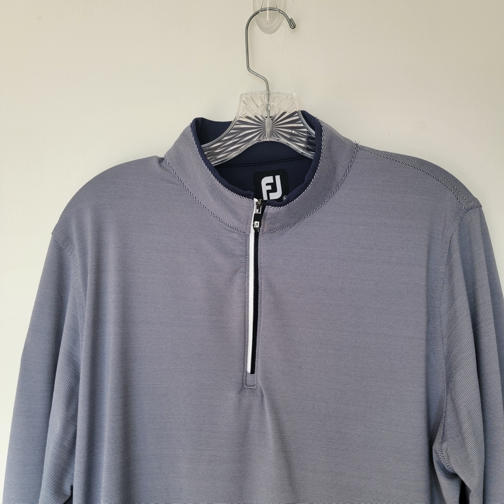 FootJoy Men's Heather Slate Quarter-Zip Pullover - Picture 2 of 8